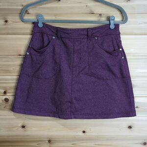 Athleta Womens Skort Small Purple Active Marled Deep Purple